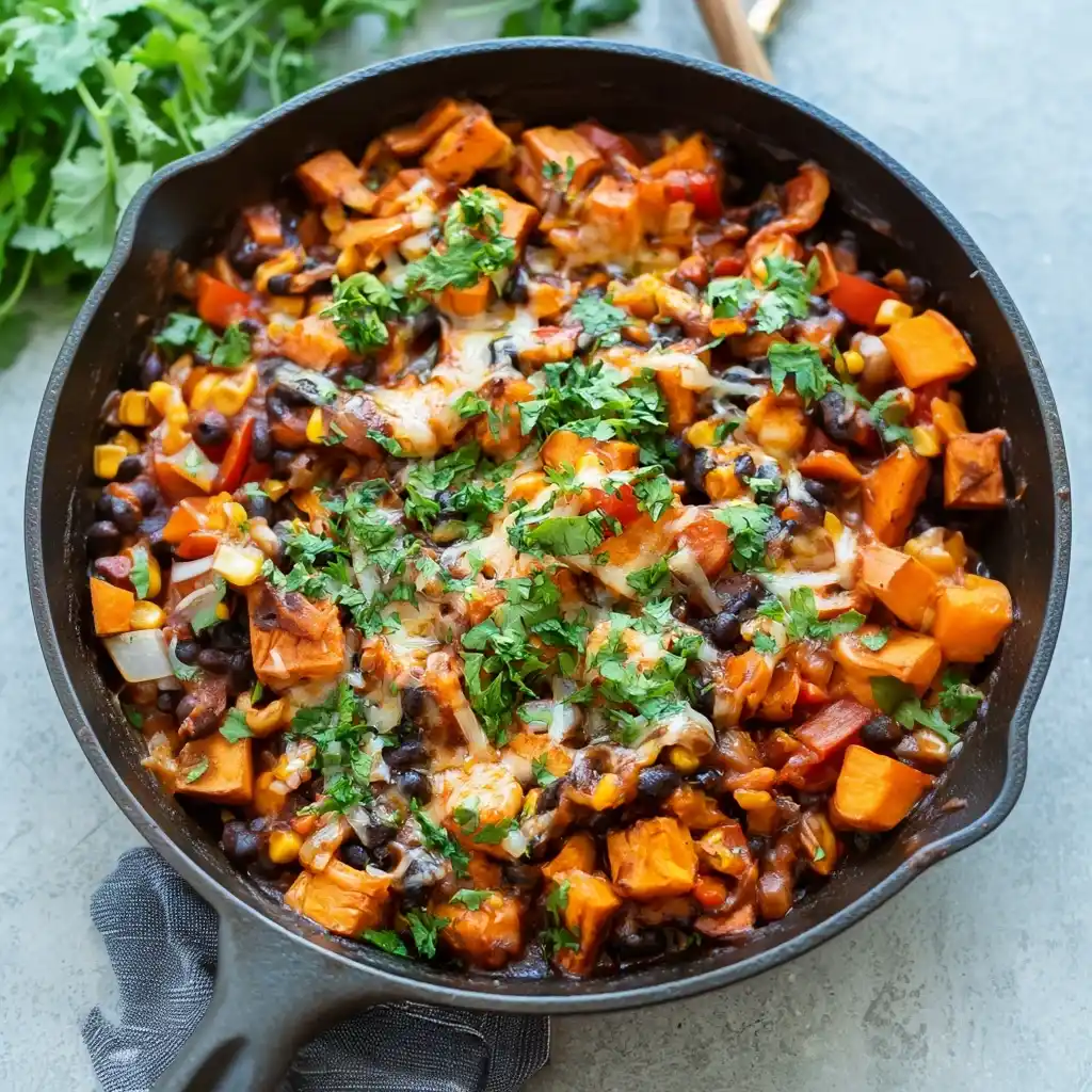 Sweet Potato and Black Bean Enchilada Skillet