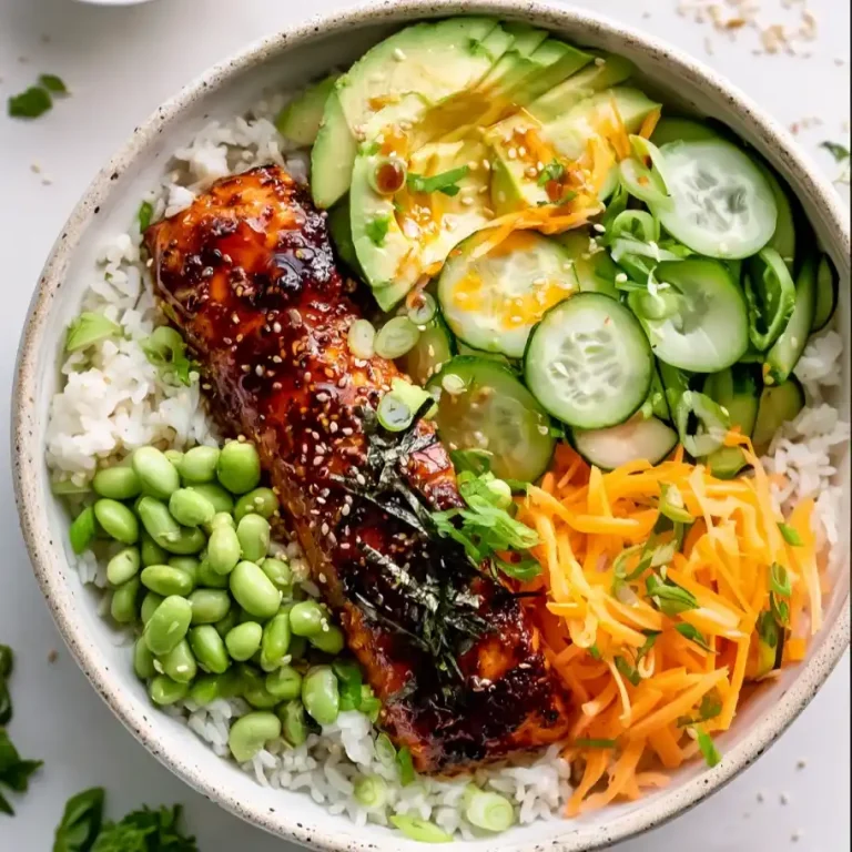 Yuzu Honey Glazed Salmon Rice Bowls