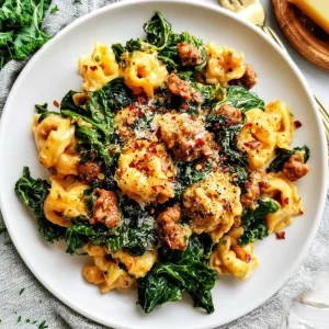 Brown Butter Tortellini with Sausage and Kale