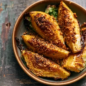 Miso Butter Roasted Cabbage Wedges